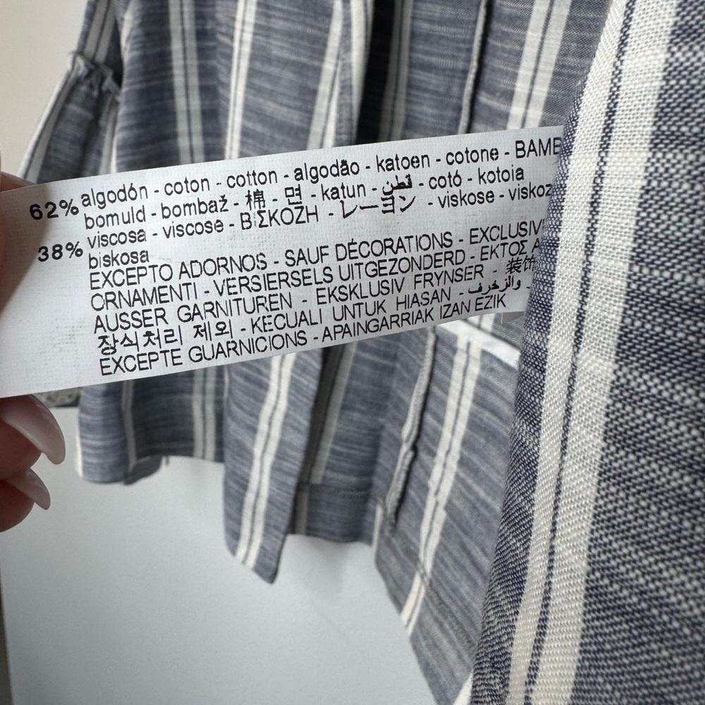 ZARA Basic Striped Bell Sleeve Jacket – Size M - Picture 7 of 16